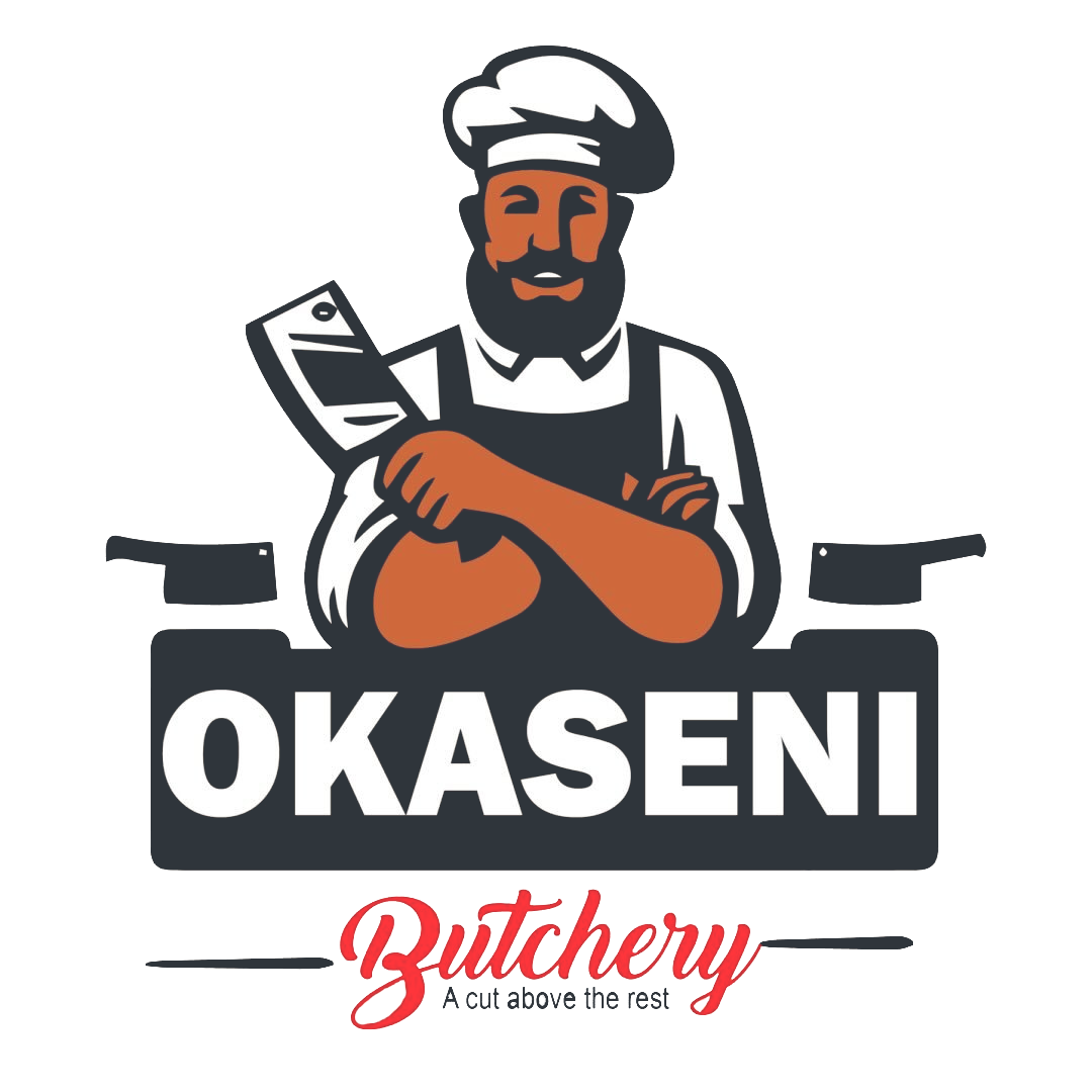 Okaseni Butchery mascot logo